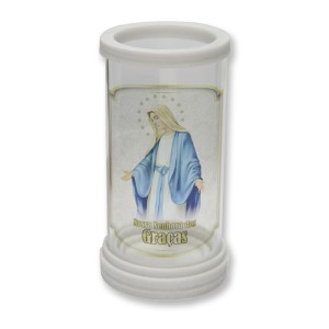 PV158101 - Porta Vela Vidro N. Sra. Das Graças - 17x9,3cm