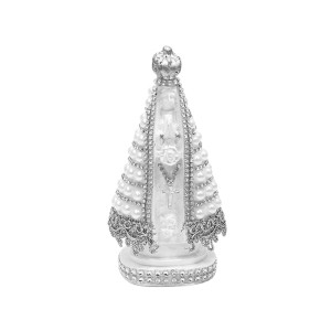 IM100300 - Imagem N. Sra. Aparecida c/ Pérola Branca e Strass - 15,5x7,5cm