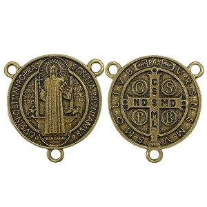 ET1630063 - Entremeio Medalha de São Bento Ouro Velho - 5,2x4,3cm