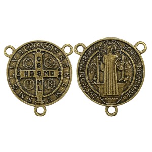 ET1630043 - Entremeio Medalha de São Bento Ouro Velho - 4x3,2cm