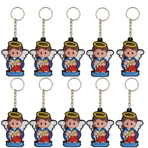 CH50808P10 - Chaveiro São Rafael Arcanjo Emborrachado c/ 10un. - 11x3,5cm