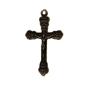 CZ851052 - Crucifixo Metal Ouro Velho - 6,9x3,9cm