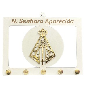 PC380785 - Porta Chaves N. Sra. Aparecida MDF - 16,5x13cm