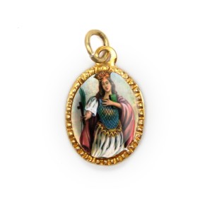 MD103276P10 - Medalha de Alumínio Oval Dourada c/ 10un. São Vito - 2X1,3cm