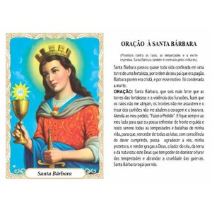 OG14010P100 - Oração Santa Bárbara c/ 100un. - 9,5x6,5cm